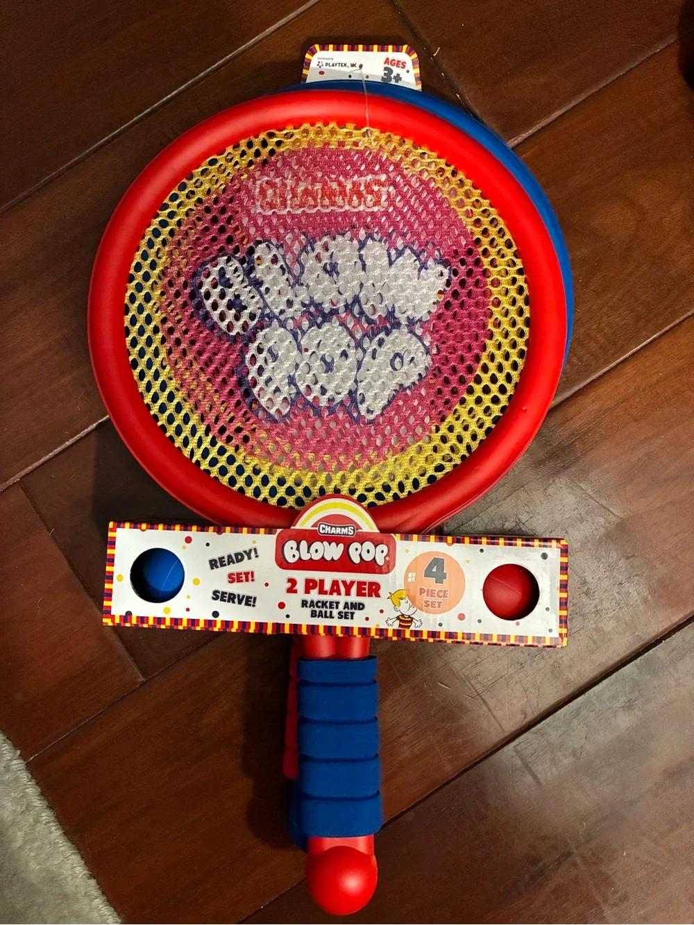 NWT! Charms Blow Pop 2-Player Kids Racket and Ball 4 piece Set. Brand new & fun!